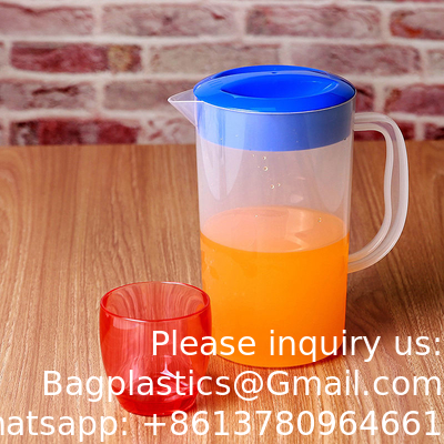 إبريق بلاستيكي مع غطاء خال من BPA كرافات صديقة للبيئة خليط المشروبات جرة الماء عصير الليمون جرة المشروبات الثلج