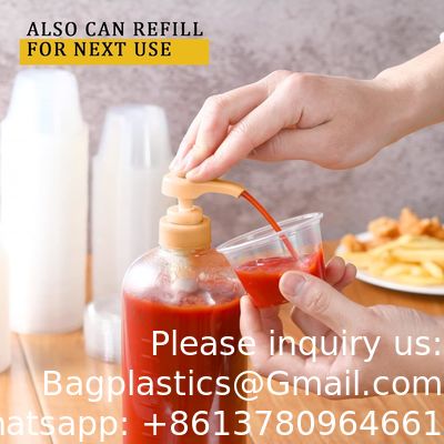 أكواب الحصص مع أغطية، حاويات بلاستيكية صغيرة مع أغطية، أكواب صوفل قابلة للترتيب الصلبة، أكواب شوت الهلام، الصلصة