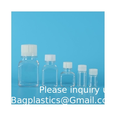 زجاجة المفاعل المختبر الإمدادات PETG 5ml ، 10ml ، 30ml ، 60ml ، 125ml بلاستيكية معقمة ثقافة الخلايا وسائل المفاعل زجاجة