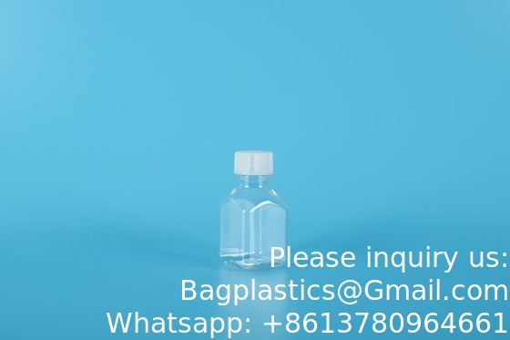 زجاجة المفاعل المختبر الإمدادات PETG 5ml ، 10ml ، 30ml ، 60ml ، 125ml بلاستيكية معقمة ثقافة الخلايا وسائل المفاعل زجاجة