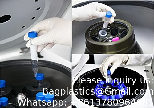 أنابيب الطرد المركزي المخروطية 15mL، أنابيب اختبار بلاستيكية معقمة مع غطاء المسمار، حاوية البولي بروبلين مع الدراسات العليا