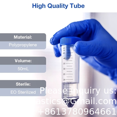 أنابيب الطرد المركزي المخروطية 50mL ، EO البولي بروبيلين العقيم أقفال المسامير المقاومة للتسرب ، والعلامات المتدرجة والكتابة