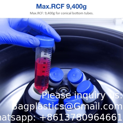 أنابيب الطرد المركزي المخروطية 50mL ، EO البولي بروبيلين العقيم أقفال المسامير المقاومة للتسرب ، والعلامات المتدرجة والكتابة