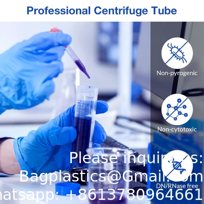 أنابيب الطرد المركزي المخروطية 50mL ، EO البولي بروبيلين العقيم أقفال المسامير المقاومة للتسرب ، والعلامات المتدرجة والكتابة