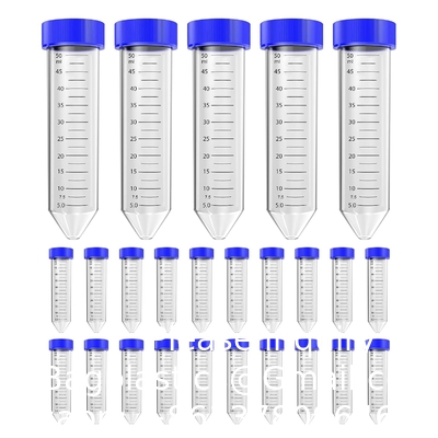 أنابيب الطرد المركزي المخروطية 50mL ، EO البولي بروبيلين العقيم أقفال المسامير المقاومة للتسرب ، والعلامات المتدرجة والكتابة