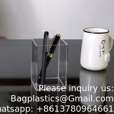 صندوق أكريليك، C؛Ear Box حامل قلم Medical Pack،Clear Desktop Pencil Cup منظوم أدوات الكتابة لمعدات المكتب