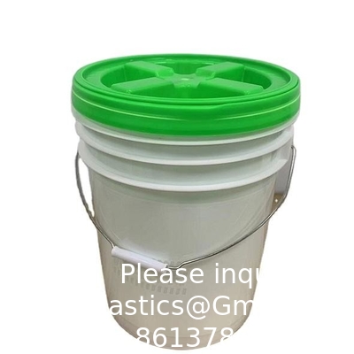 دلو مع غطاء غاما سيل، HDPE، الحمراء الدرجة الغذائية خالية من BPA 5 جالون دلو حاوية دلو مع غطاء غاما سيل