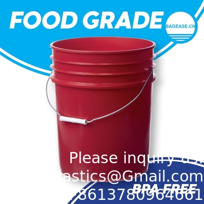 دلو مع غطاء غاما سيل، HDPE، الحمراء الدرجة الغذائية خالية من BPA 5 جالون دلو حاوية دلو مع غطاء غاما سيل