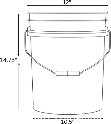 5 جالون دلو أبيض وغطاء - متين 90 مل كل الغرض دلو - الصف الغذائي - بلاستيك خال من BPA (5 جالون / غطاء - 6pk)