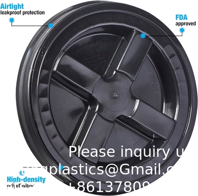 7 غالون دلو من الدرجة الغذائية السوداء + أغطية غاما، تخزين حاوية خالية من BPA، أكياس HDPE دائمة