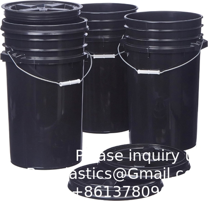 7 غالون دلو من الدرجة الغذائية السوداء + أغطية غاما، تخزين حاوية خالية من BPA، أكياس HDPE دائمة