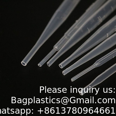 أنابيب البلاستيك المستخدمة مرة واحدة، ومقطرات واضحة للزيوت الأساسية، اختبار المياه، المختبر، الفن DIY