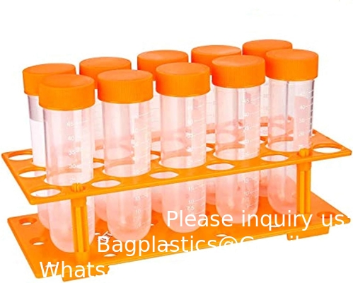 SCIENCE LAB العلوم الابتدائية أنابيب الاختبار الكبيرة مع الوقوف، مجموعة من 10 أنابيب، الأدوات البلاستيكية المختبرية، أنابيب المختبر للاختبار