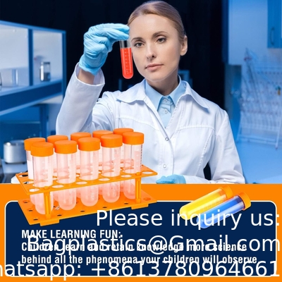 SCIENCE LAB العلوم الابتدائية أنابيب الاختبار الكبيرة مع الوقوف، مجموعة من 10 أنابيب، الأدوات البلاستيكية المختبرية، أنابيب المختبر للاختبار