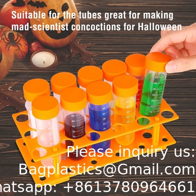 SCIENCE LAB العلوم الابتدائية أنابيب الاختبار الكبيرة مع الوقوف، مجموعة من 10 أنابيب، الأدوات البلاستيكية المختبرية، أنابيب المختبر للاختبار