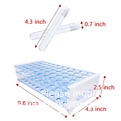 أنابيب اختبار بلاستيكية مع رف، 16 × 100mm أنابيب مع القبعات أنابيب رف، مجموعة أنابيب اختبار للتجارب العلمية
