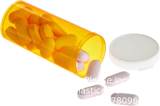 زجاجات حبوب منع الحمل الفارغة مع أغطية للأدوية الموصوفة، حاويات الطب البلاستيكية ذات 8 أدوات (البرتقالي)