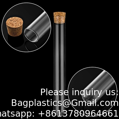 التجارب العلمية 12Pcs 20x150mm أنابيب اختبار الزجاج مع أغطية سدادة 1 رف من المواد الأكريلية