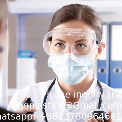 نظارات المختبر الحماية غير المتنفسة مع طبقة مضادة للضباب ، عدسات واضحة مقاومة للخدش ، مناسبة OTG عالمية