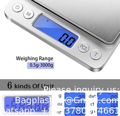 مقياس المطبخ الرقمي 3000g/ 0.1g، مقياس الطعام الجيبي 6 أوضاع قياس، LCD، Tare، مقياس الرقمي غرام وأونصات