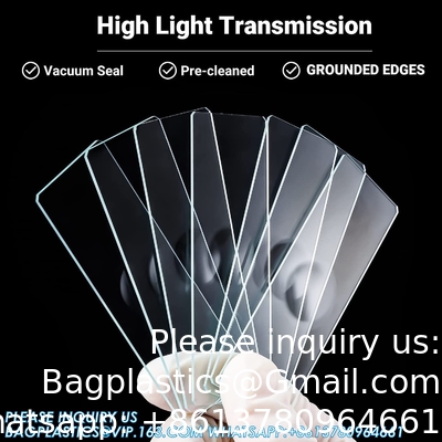 شرائح الميكروسكوب مغامرة، مغامرة واحدة شرائح زجاجية 50pcs مع الانحدار للعينات الرطبة، المختبر العينة مراقبة