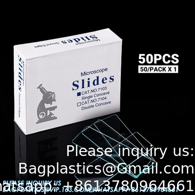 شرائح الميكروسكوب مغامرة، مغامرة واحدة شرائح زجاجية 50pcs مع الانحدار للعينات الرطبة، المختبر العينة مراقبة