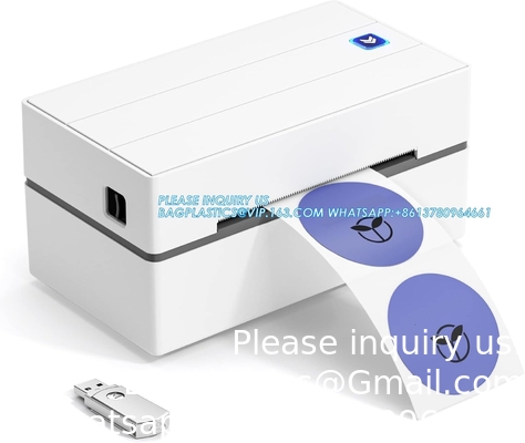 طابعة ملصقات حرارية 4x6 USB، طابعة ملصقات الباركود المكتبية لشحن الحزم المنزل الأعمال الصغيرة