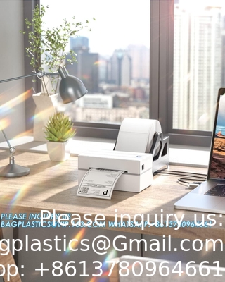 طابعة ملصقات حرارية 4x6 USB، طابعة ملصقات الباركود المكتبية لشحن الحزم المنزل الأعمال الصغيرة