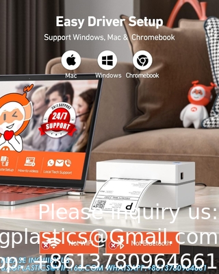 طابعة ملصقات حرارية 4x6 USB، طابعة ملصقات الباركود المكتبية لشحن الحزم المنزل الأعمال الصغيرة