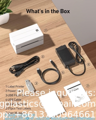 طابعة ملصقات حرارية 4x6 USB، طابعة ملصقات الباركود المكتبية لشحن الحزم المنزل الأعمال الصغيرة