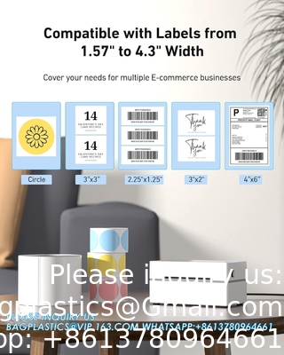 طابعة ملصقات حرارية 4x6 USB، طابعة ملصقات الباركود المكتبية لشحن الحزم المنزل الأعمال الصغيرة