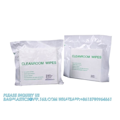 4 بوصة 2 Ply Polyester Fabric Wiper For Industrial Cleanroom تنظيف المنظفات القماش 4009 البوليستر القماش الخالي من الغبار Ultra