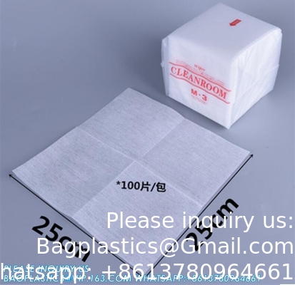 4 بوصة 2 Ply Polyester Fabric Wiper For Industrial Cleanroom تنظيف المنظفات القماش 4009 البوليستر القماش الخالي من الغبار Ultra
