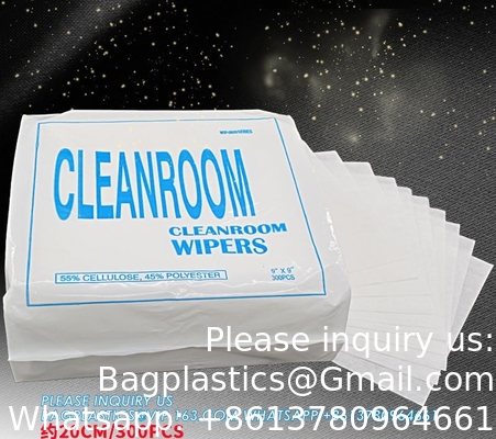 4 بوصة 2 Ply Polyester Fabric Wiper For Industrial Cleanroom تنظيف المنظفات القماش 4009 البوليستر القماش الخالي من الغبار Ultra