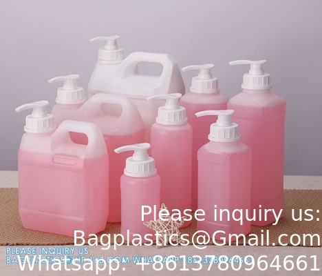 1L زجاجة HDPE البلاستيكية لشامبو الشعر التعبئة السائلة مع غطاء مضخة مضخة رشّاح مغطاة مسدس بلاستيكي