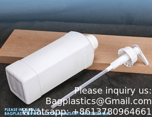 1L زجاجة HDPE البلاستيكية لشامبو الشعر التعبئة السائلة مع غطاء مضخة مضخة رشّاح مغطاة مسدس بلاستيكي
