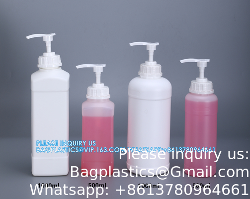 1L زجاجة HDPE البلاستيكية لشامبو الشعر التعبئة السائلة مع غطاء مضخة مضخة رشّاح مغطاة مسدس بلاستيكي
