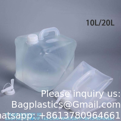 إمدادات الطوارئ 5L 10L 20L حاوية مياه قابلة للطي مع صندوق كرتونية دلو تخزين السائل البلاستيكي