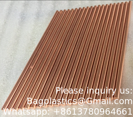 عصا النحاس الصلبة العارية النحاس النقي الصافية عصا النحاس 8 ملم عصا معدنية نحاسية 1/4 &quot;(7 ملم) قطر 7.87&quot; الطول CU