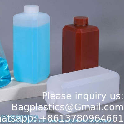البيع بالجملة HDPE فارغة مسحوق بلاستيكي صغير الصلبة حاوية زجاجات السائل الكيميائي مع الغطاء الحلقية