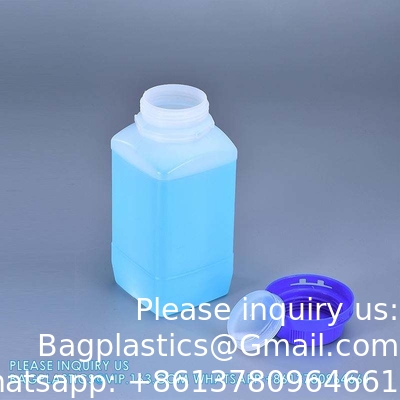 البيع بالجملة HDPE فارغة مسحوق بلاستيكي صغير الصلبة حاوية زجاجات السائل الكيميائي مع الغطاء الحلقية