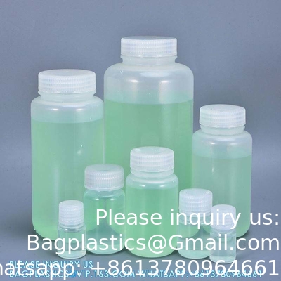 5ml-1000ml المختبر PP الفم الواسع HDPE النوع الحاوية العقمة بيضاء اللون