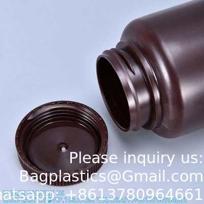 5ml-1000ml المختبر PP الفم الواسع HDPE النوع الحاوية العقمة بيضاء اللون