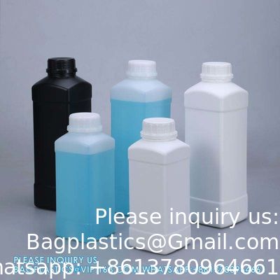 500 مل 100 مل شعار مخصص طباعة مربع زجاجة بلاستيكية للحليب سائل التعبئة الزجاجة الصيدلانية