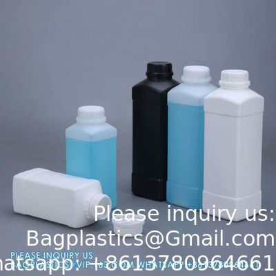 500 مل 100 مل شعار مخصص طباعة مربع زجاجة بلاستيكية للحليب سائل التعبئة الزجاجة الصيدلانية