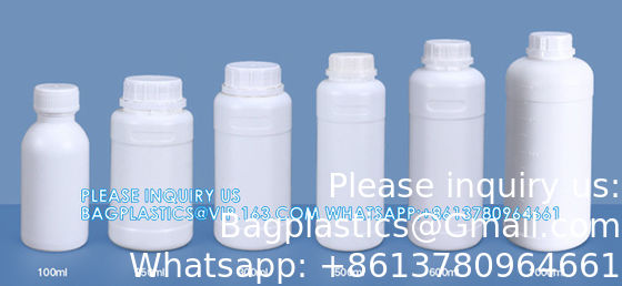 500 مل 100 مل شعار مخصص طباعة مربع زجاجة بلاستيكية للحليب سائل التعبئة الزجاجة الصيدلانية