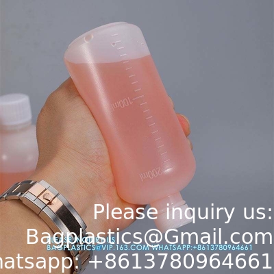 زجاجة بلاستيكية مستديرة حجمها 10 مل زجاجة المفاعل الفارغة HDPE لتخزين السوائل الكيميائية غطاء بلاستيكي