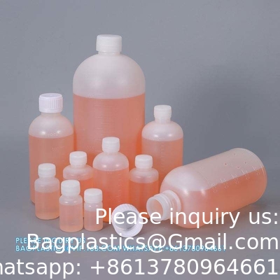 زجاجة بلاستيكية مستديرة حجمها 10 مل زجاجة المفاعل الفارغة HDPE لتخزين السوائل الكيميائية غطاء بلاستيكي