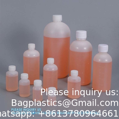 زجاجة بلاستيكية مستديرة حجمها 10 مل زجاجة المفاعل الفارغة HDPE لتخزين السوائل الكيميائية غطاء بلاستيكي