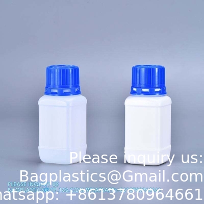 100 مل زجاجة بلاستيكية المفاعل زجاجات HDPE فارغة بيضاء مع غطاء داخلي لتخزين مسحوق سائل كيميائي